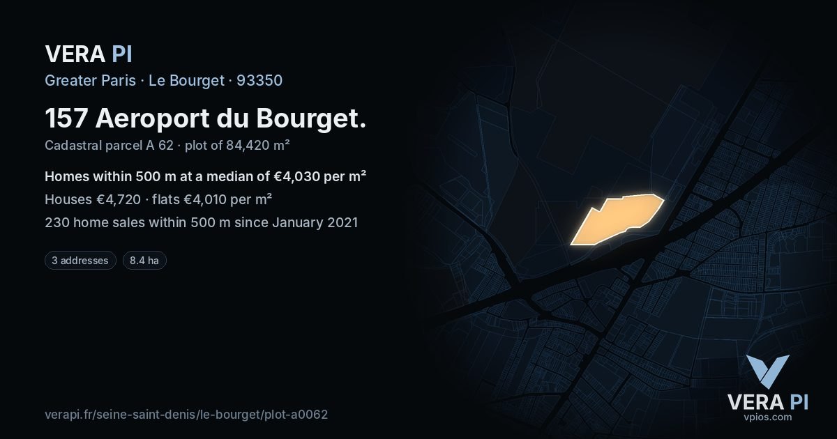 157 Aeroport du Bourget, Le Bourget at night – the plot lit, the parcels around coloured by the prices near them
