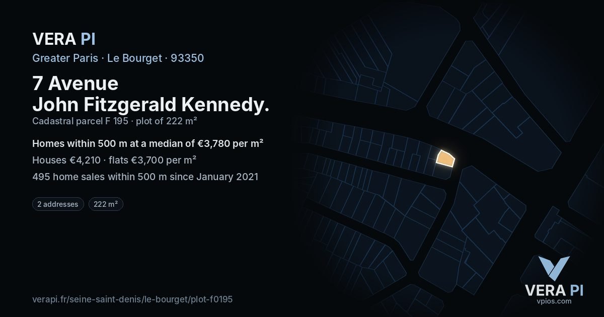 7 Avenue John Fitzgerald Kennedy, Le Bourget at night – the plot lit, the parcels around coloured by the prices near them