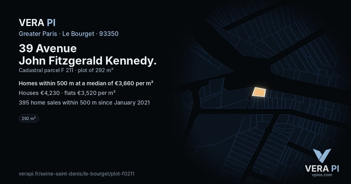 39 Avenue John Fitzgerald Kennedy, Le Bourget at night – the plot lit, the parcels around coloured by the prices near them