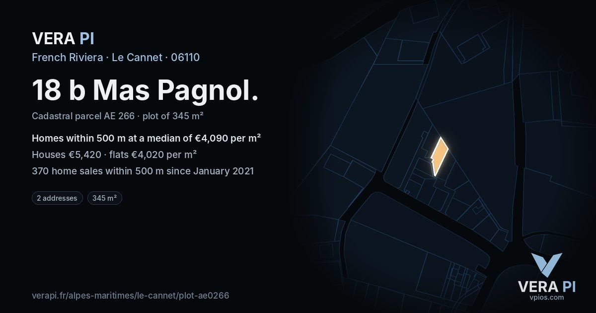 18 b Mas Pagnol, Le Cannet at night – the plot lit, the parcels around coloured by the prices near them