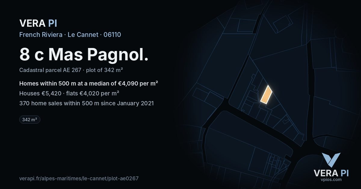 8 c Mas Pagnol, Le Cannet at night – the plot lit, the parcels around coloured by the prices near them