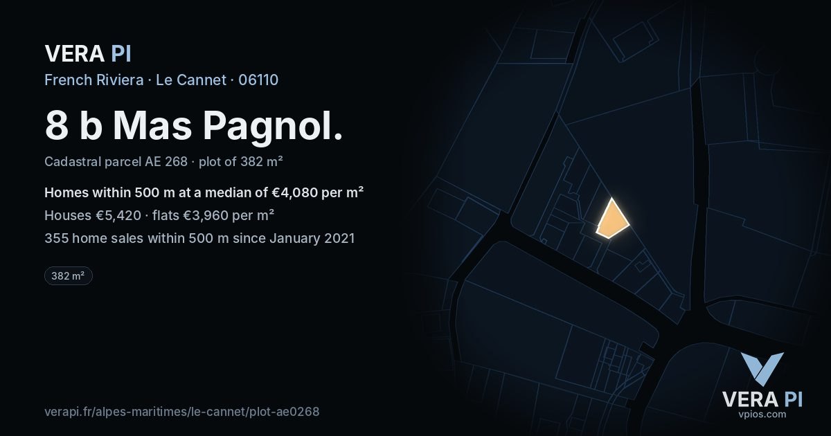 8 b Mas Pagnol, Le Cannet at night – the plot lit, the parcels around coloured by the prices near them