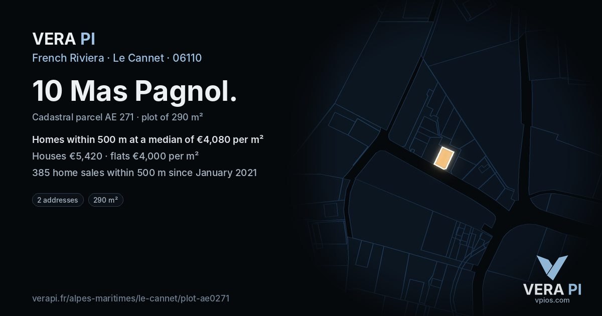 10 Mas Pagnol, Le Cannet at night – the plot lit, the parcels around coloured by the prices near them