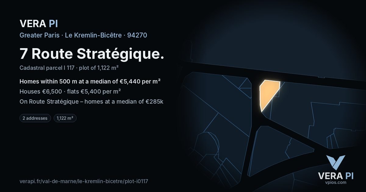 7 Route Stratégique, Le Kremlin-Bicêtre at night – the plot lit, the parcels around coloured by the prices near them