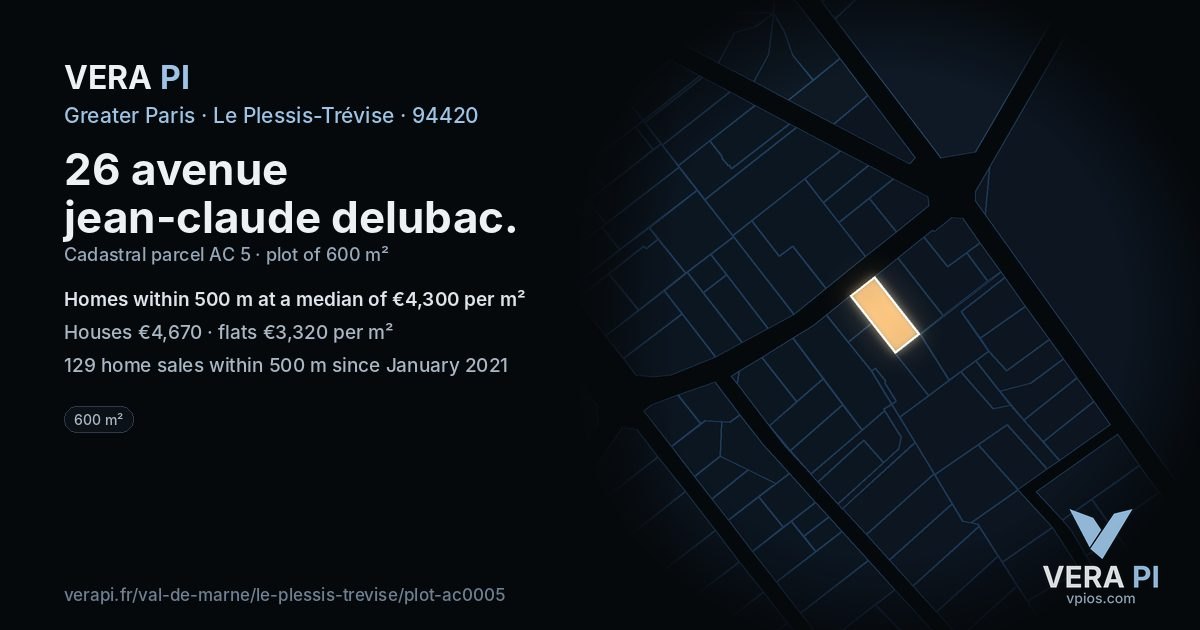 26 avenue jean-claude delubac, Le Plessis-Trévise at night – the plot lit, the parcels around coloured by the prices near them