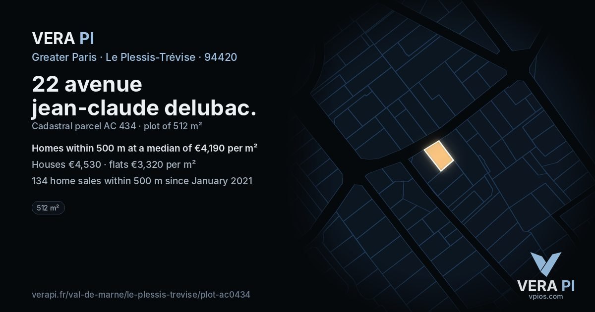 22 avenue jean-claude delubac, Le Plessis-Trévise at night – the plot lit, the parcels around coloured by the prices near them