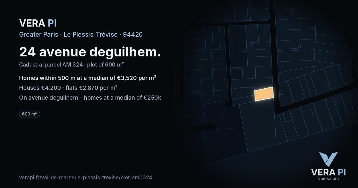 24 avenue deguilhem, Le Plessis-Trévise at night – the plot lit, the parcels around coloured by the prices near them