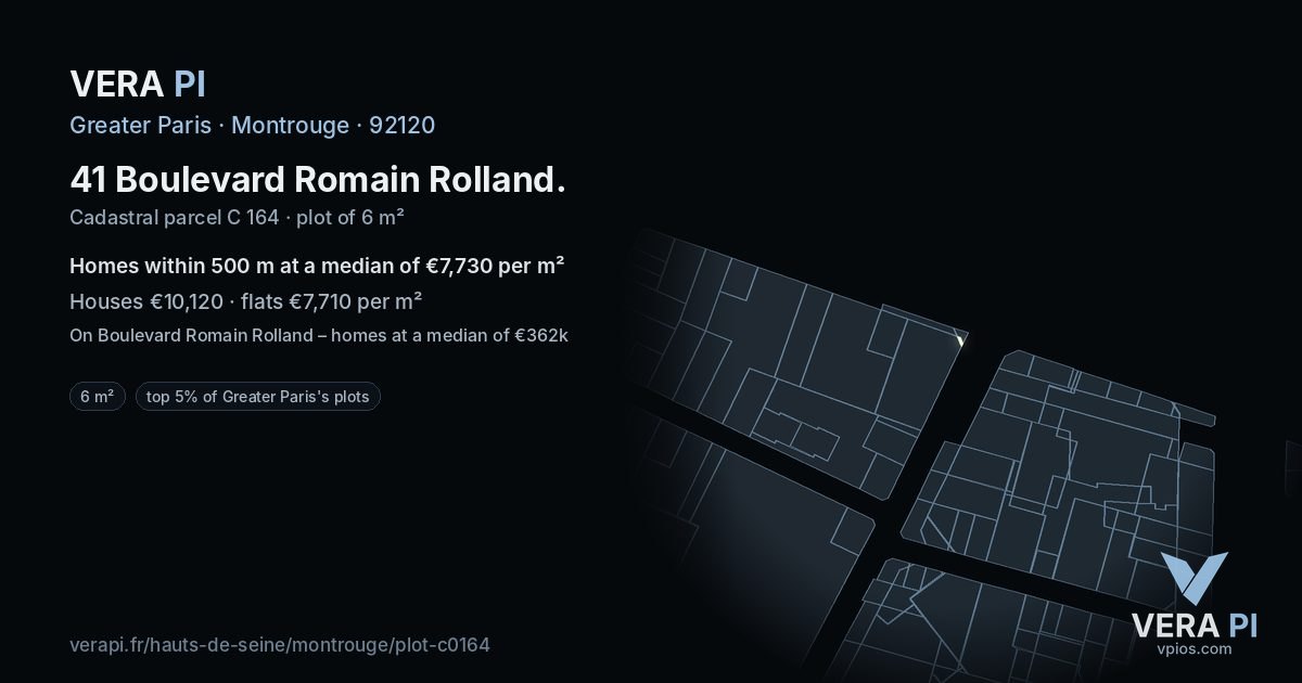 41 Boulevard Romain Rolland, Montrouge at night – the plot lit, the parcels around coloured by the prices near them