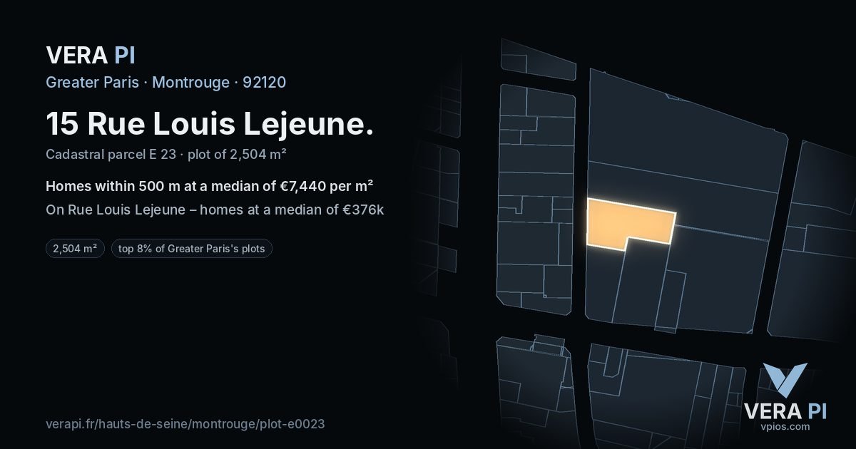 15 Rue Louis Lejeune, Montrouge at night – the plot lit, the parcels around coloured by the prices near them