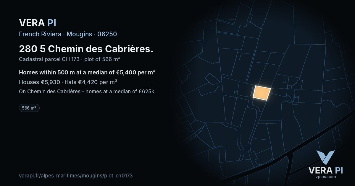 280 5 Chemin des Cabrières, Mougins at night – the plot lit, the parcels around coloured by the prices near them