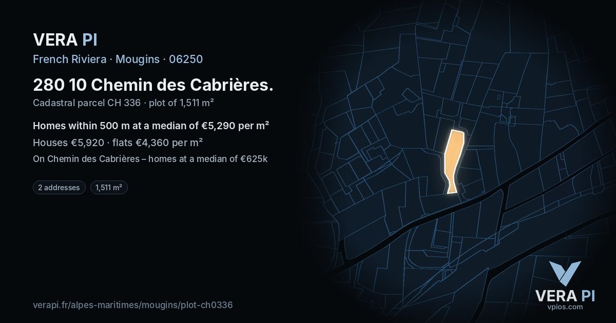 280 10 Chemin des Cabrières, Mougins at night – the plot lit, the parcels around coloured by the prices near them