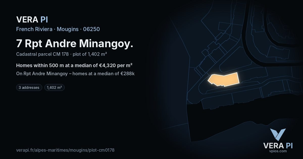 7 Rpt Andre Minangoy, Mougins at night – the plot lit, the parcels around coloured by the prices near them