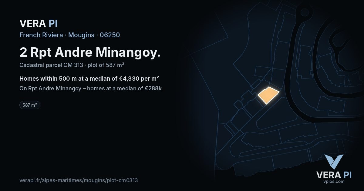 2 Rpt Andre Minangoy, Mougins at night – the plot lit, the parcels around coloured by the prices near them
