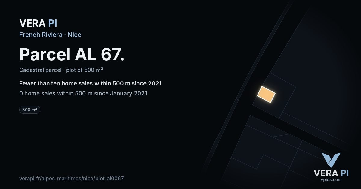 Parcel AL 67, Nice at night – the plot lit, the parcels around coloured by the prices near them