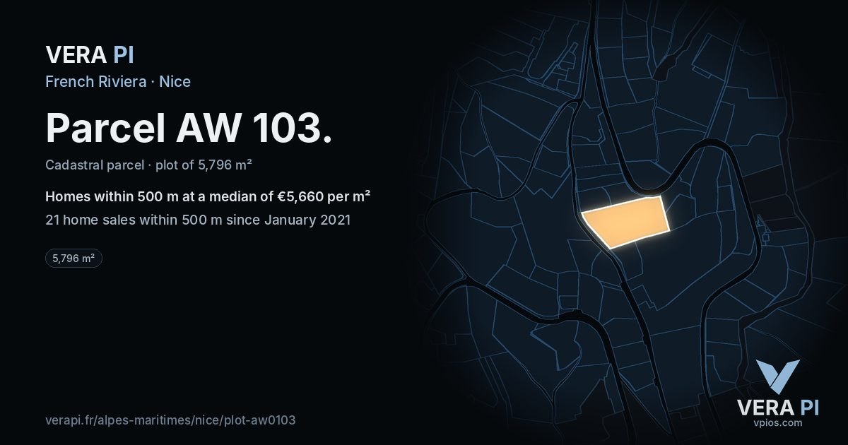 Parcel AW 103, Nice at night – the plot lit, the parcels around coloured by the prices near them