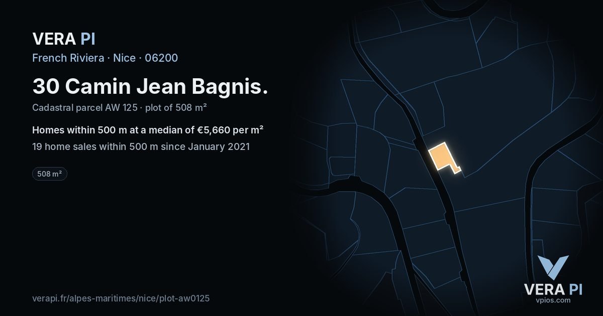 30 Camin Jean Bagnis, Nice at night – the plot lit, the parcels around coloured by the prices near them