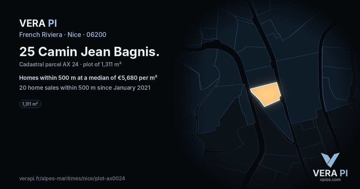 25 Camin Jean Bagnis, Nice at night – the plot lit, the parcels around coloured by the prices near them