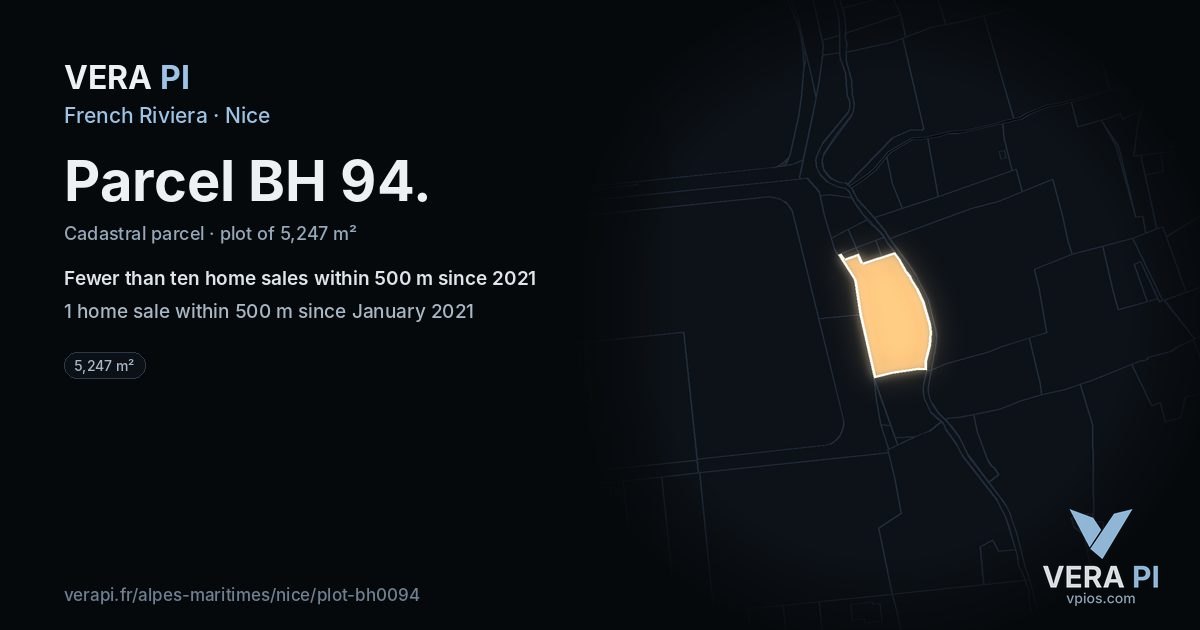 Parcel BH 94, Nice at night – the plot lit, the parcels around coloured by the prices near them