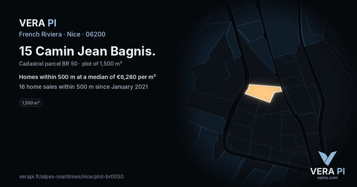 15 Camin Jean Bagnis, Nice at night – the plot lit, the parcels around coloured by the prices near them