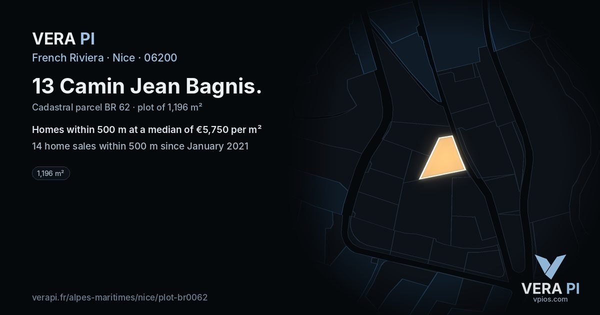 13 Camin Jean Bagnis, Nice at night – the plot lit, the parcels around coloured by the prices near them