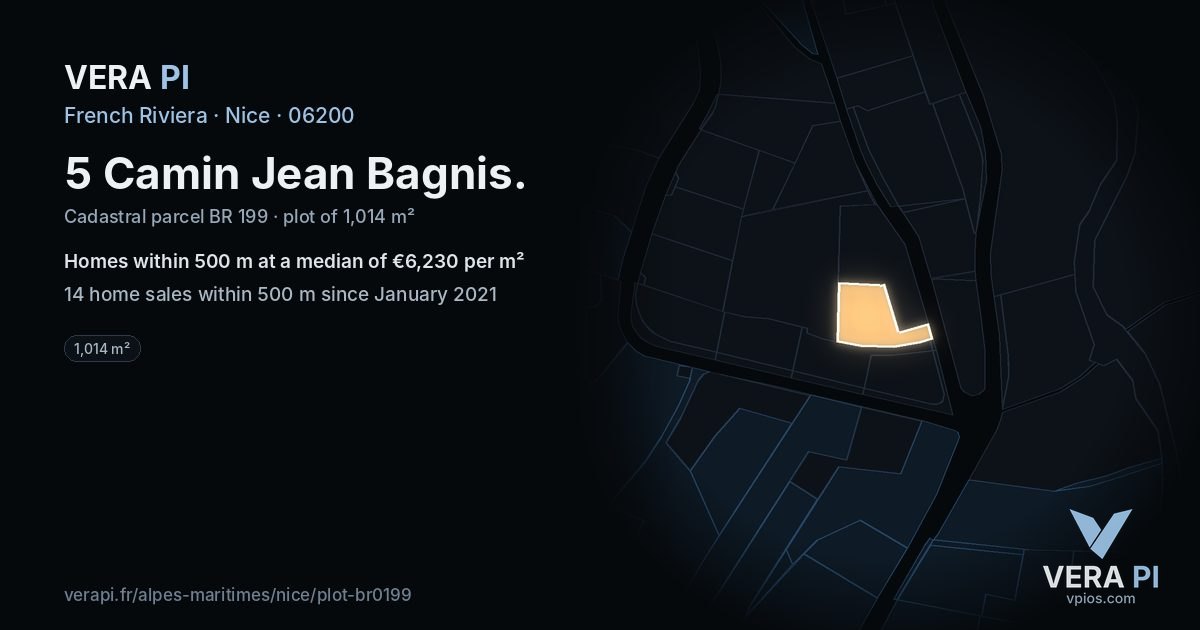 5 Camin Jean Bagnis, Nice at night – the plot lit, the parcels around coloured by the prices near them