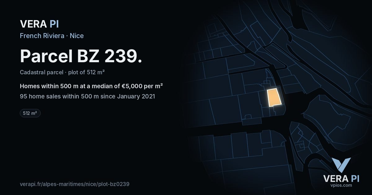 Parcel BZ 239, Nice at night – the plot lit, the parcels around coloured by the prices near them