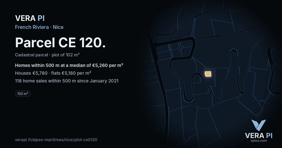 Parcel CE 120, Nice at night – the plot lit, the parcels around coloured by the prices near them