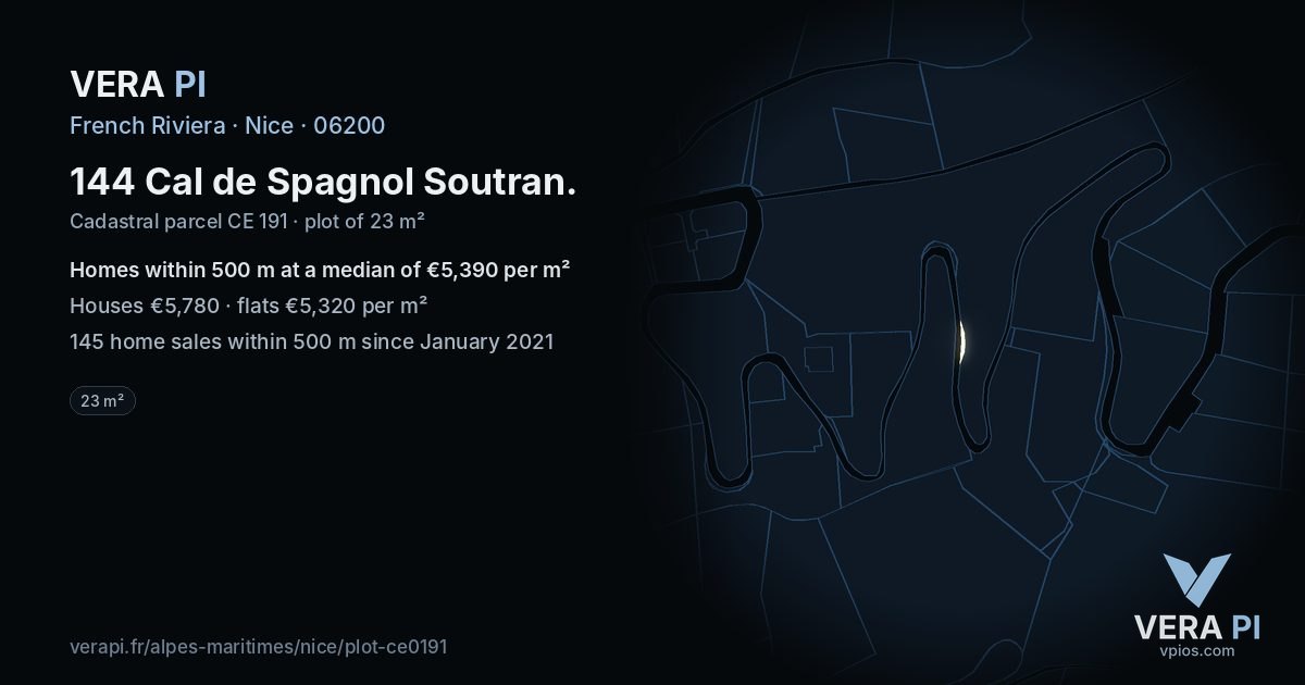 144 Cal de Spagnol Soutran, Nice at night – the plot lit, the parcels around coloured by the prices near them