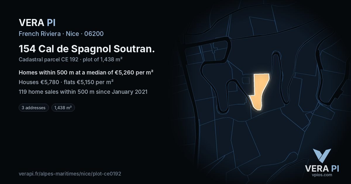 154 Cal de Spagnol Soutran, Nice at night – the plot lit, the parcels around coloured by the prices near them