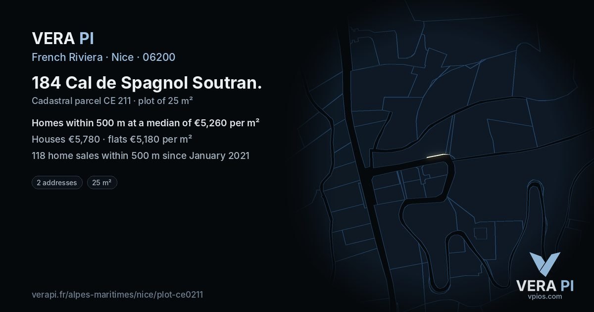 184 Cal de Spagnol Soutran, Nice at night – the plot lit, the parcels around coloured by the prices near them