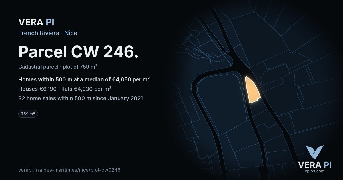 Parcel CW 246, Nice at night – the plot lit, the parcels around coloured by the prices near them