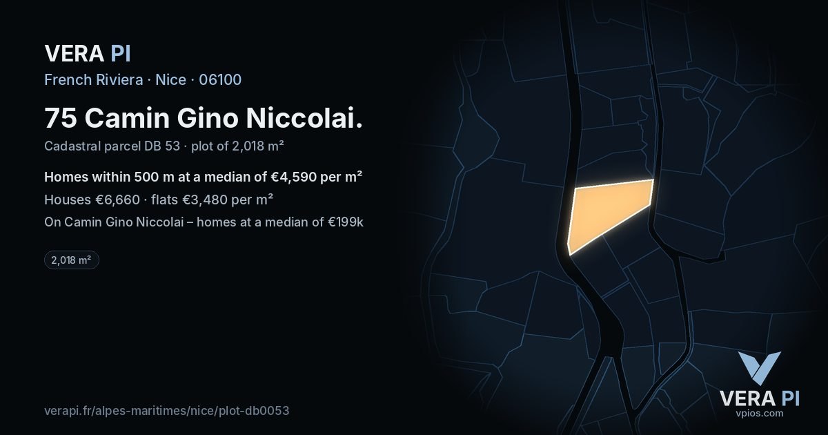 75 Camin Gino Niccolai, Nice at night – the plot lit, the parcels around coloured by the prices near them