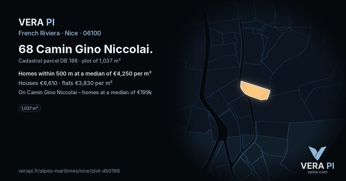 68 Camin Gino Niccolai, Nice at night – the plot lit, the parcels around coloured by the prices near them