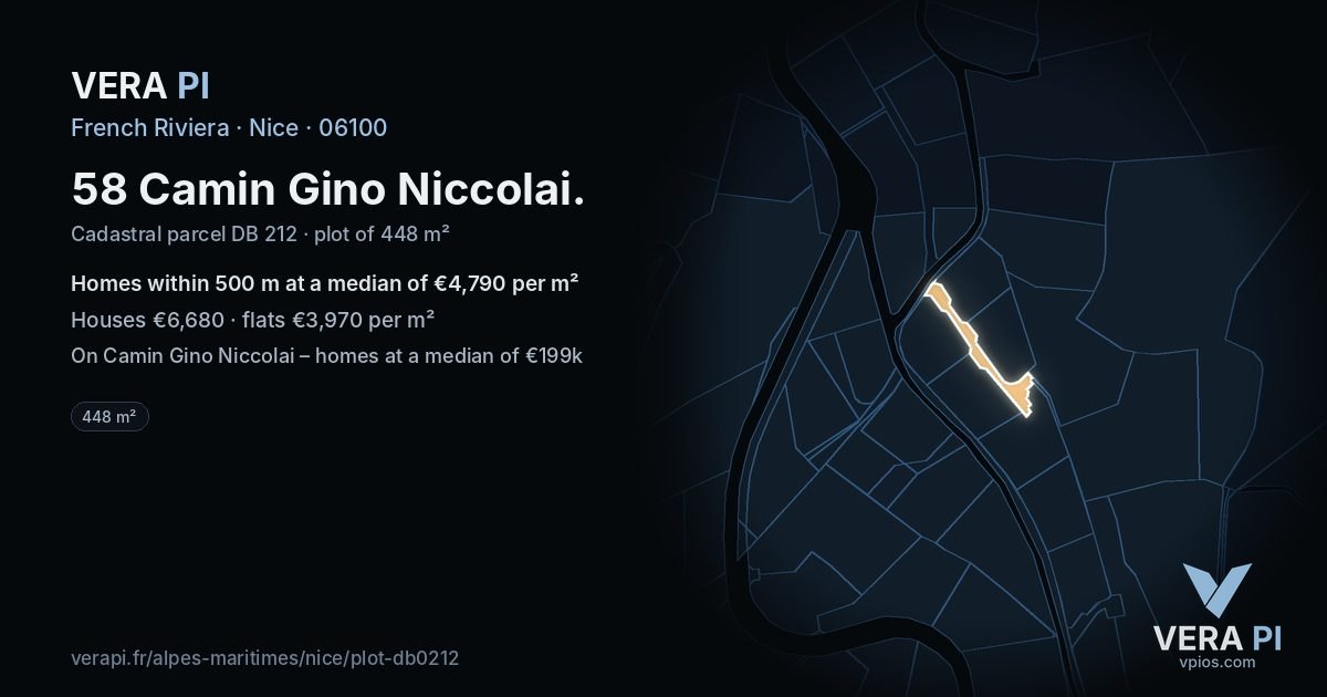 58 Camin Gino Niccolai, Nice at night – the plot lit, the parcels around coloured by the prices near them