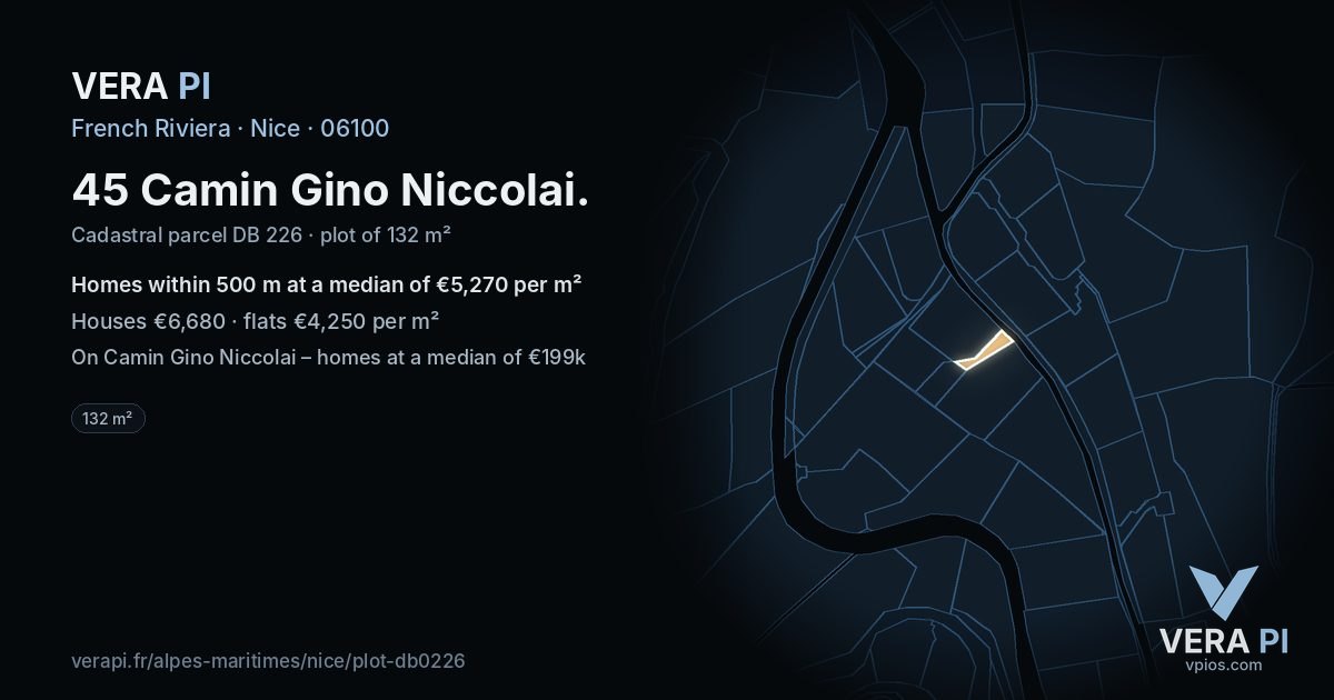 45 Camin Gino Niccolai, Nice at night – the plot lit, the parcels around coloured by the prices near them