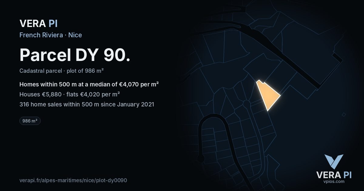 Parcel DY 90, Nice at night – the plot lit, the parcels around coloured by the prices near them