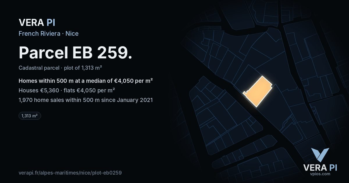 Parcel EB 259, Nice at night – the plot lit, the parcels around coloured by the prices near them