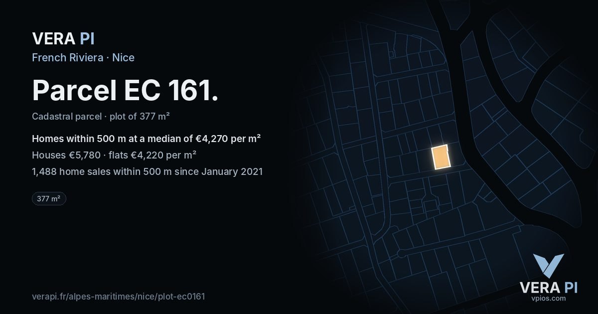 Parcel EC 161, Nice at night – the plot lit, the parcels around coloured by the prices near them