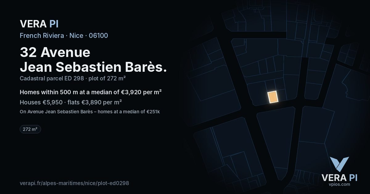 32 Avenue Jean Sebastien Barès, Nice at night – the plot lit, the parcels around coloured by the prices near them