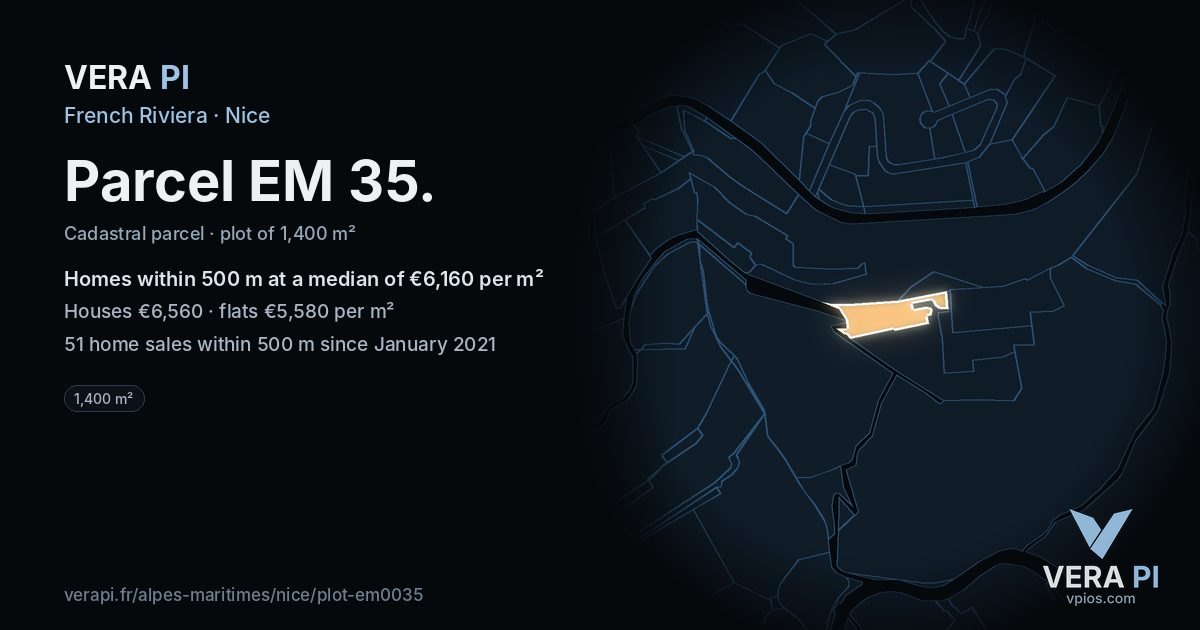Parcel EM 35, Nice at night – the plot lit, the parcels around coloured by the prices near them