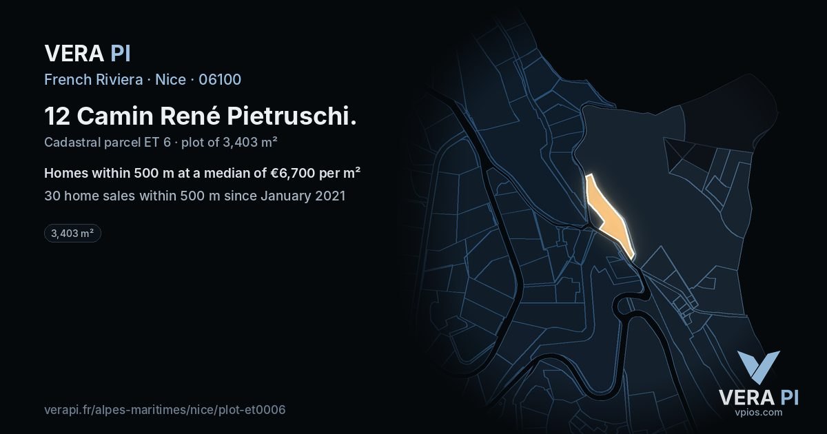 12 Camin René Pietruschi, Nice at night – the plot lit, the parcels around coloured by the prices near them