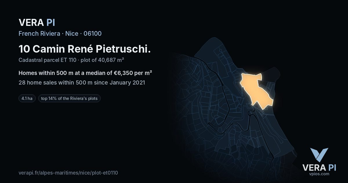 10 Camin René Pietruschi, Nice at night – the plot lit, the parcels around coloured by the prices near them