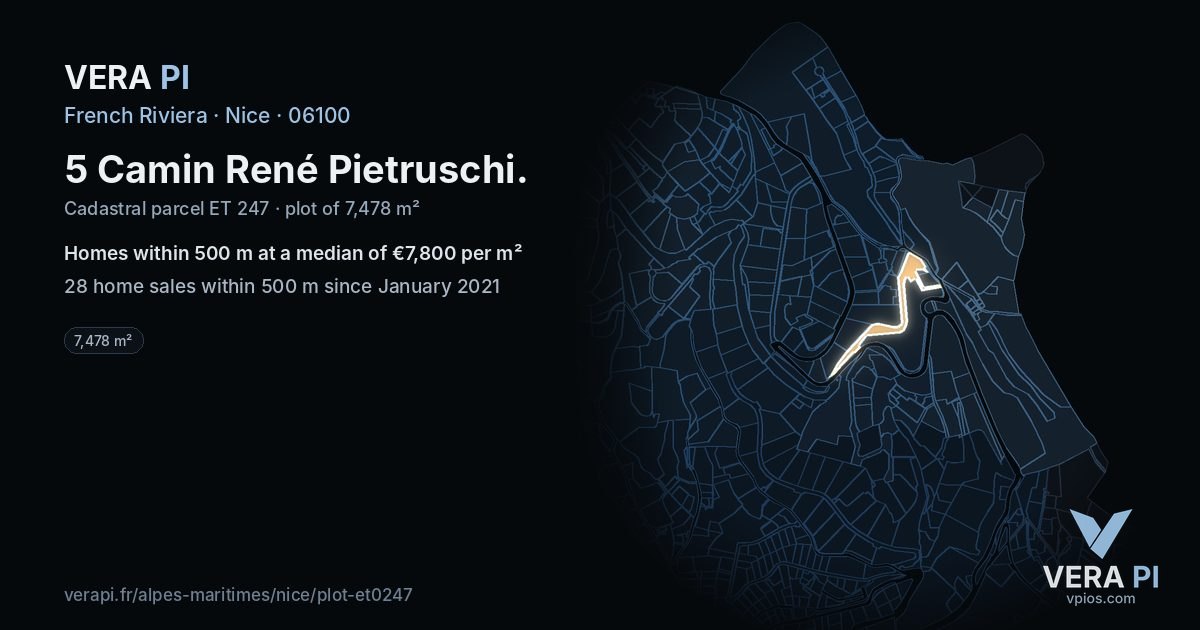 5 Camin René Pietruschi, Nice at night – the plot lit, the parcels around coloured by the prices near them