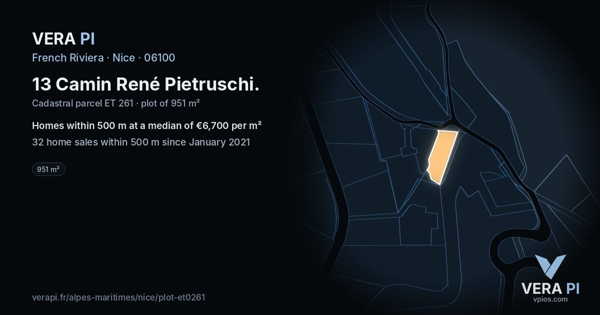 13 Camin René Pietruschi, Nice at night – the plot lit, the parcels around coloured by the prices near them