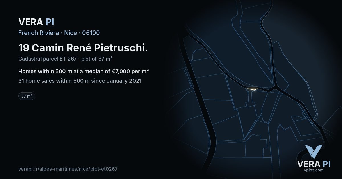 19 Camin René Pietruschi, Nice at night – the plot lit, the parcels around coloured by the prices near them