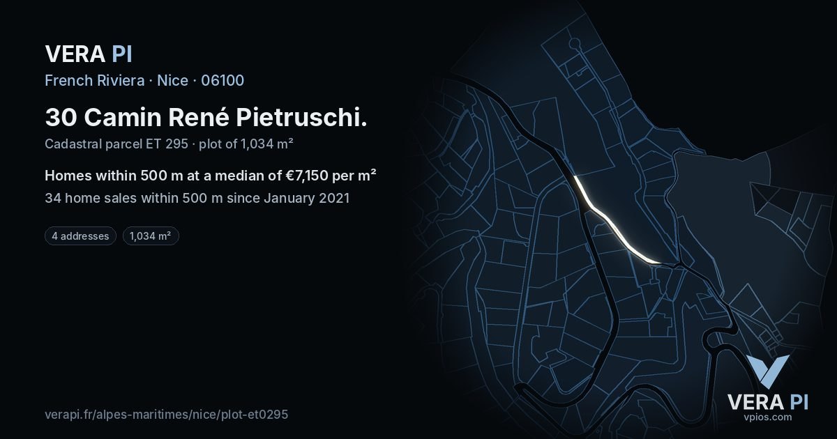 30 Camin René Pietruschi, Nice at night – the plot lit, the parcels around coloured by the prices near them