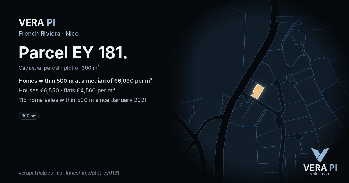 Parcel EY 181, Nice at night – the plot lit, the parcels around coloured by the prices near them