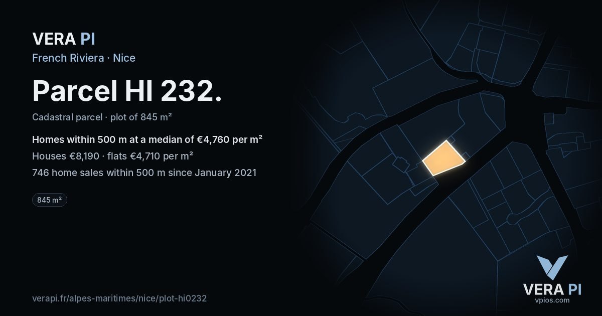 Parcel HI 232, Nice at night – the plot lit, the parcels around coloured by the prices near them