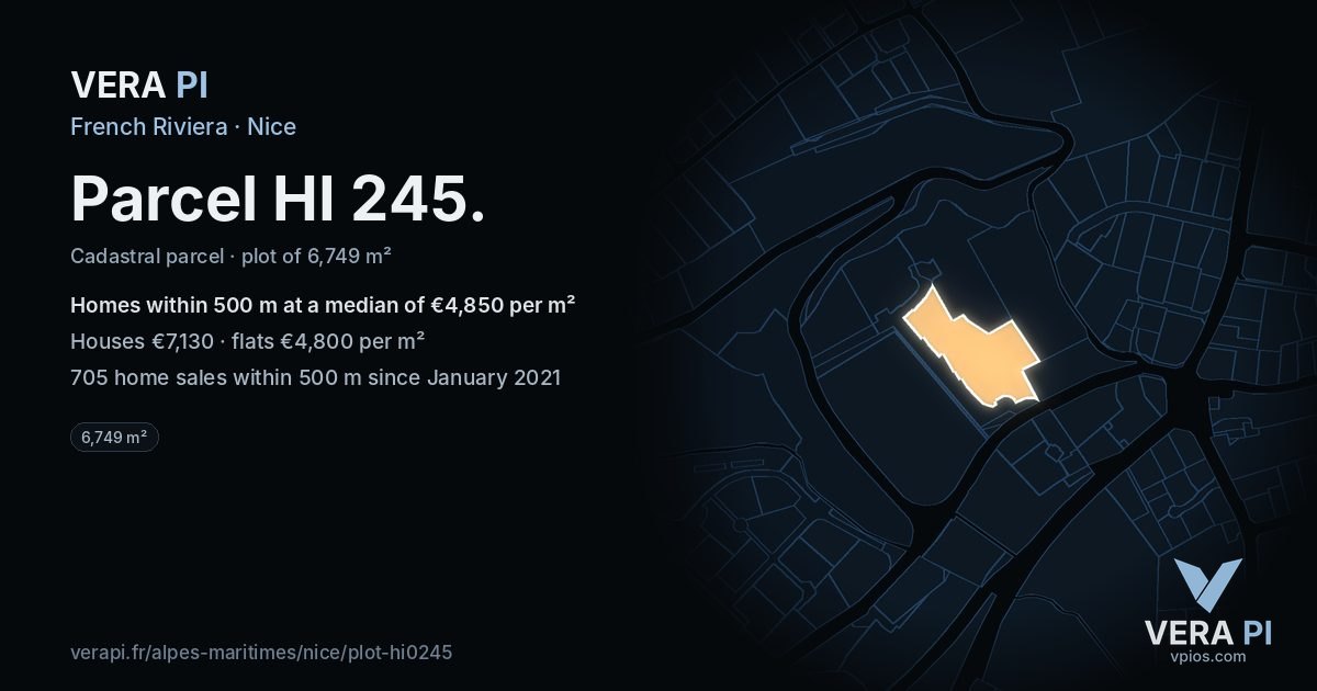 Parcel HI 245, Nice at night – the plot lit, the parcels around coloured by the prices near them