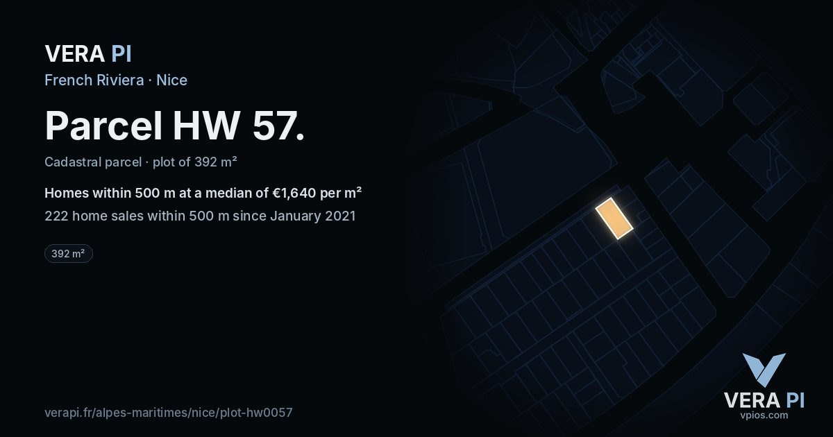 Parcel HW 57, Nice at night – the plot lit, the parcels around coloured by the prices near them